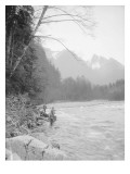 Skyskomish River Fishing, 1906 Giclee Print by Asahel Curtis