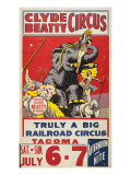 "Clyde Beatty Circus; Truly Big Railroad Circus", 1935 Giclee Print