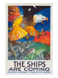 "The Ships Are Coming!", 1918 Reproduction procédé giclée par James Henry Daugherty
