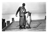 Cannery Worker with Salmon, Circa 1909 Giclee Print by Asahel Curtis