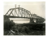 N.P. Bridge From Pasco, Circa 1922 Giclee Print by Asahel Curtis