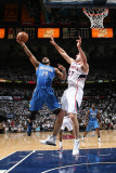 Orlando Magic v Atlanta Hawks - Game Three, Atlanta, GA - APRIL 22: Jameer Nelson and Zaza Pachulia Photographic Print by Scott Cunningham