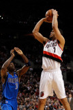 Dallas Mavericks v Portland Trail Blazers - Game Three, Portland, OR - APRIL 21: Brandon Roy and Ja Photographic Print by Jonathan Ferrey