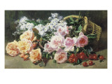 Peaches and Cherries Giclee Print by Pierre Bourgogne