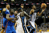 Oklahoma City Thunder v Memphis Grizzlies - Game Six, Memphis, TN - MAY 13: Russell Westbrook, Kend Photographic Print by Kevin Cox