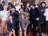 Georges Wilson, Georges Loriot, Jean-Pierre Talbot and Jean Bouise: Tintin et Les Oranges Bleues, 1 Fotografie-Druck von Marcel Dole