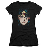 Juniors: Justic League America - Wonder Woman Head T-shirts