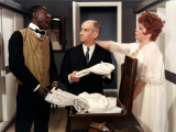 Louis de Funès, Ibrahim Seck et Lyne Chardonnet : Le Tatoué, 1968 Photographie par Marcel Dole