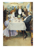 At the Restaurant Reproduction procédé giclée par Benjamin Eugene Fichel