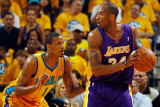 Los Angeles Lakers v New Orleans Hornets - Game Three, New Orleans, LA - APRIL 22: Kobe Bryant and  Photographic Print by Chris Graythen