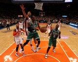 Boston Celtics v New York Knicks - Game Three, New York, NY - APRIL 22: Rajon Rondo and Jared Jeffr Photographic Print by Nick Laham