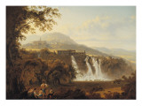 The Villa of Marcenas and the Falls of Anio reproduction procédé giclée par Julius Caesar Ibbetson