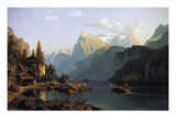 Lac de Lucerne reproduction procédé giclée par Johannes Bartholomaus Duntze