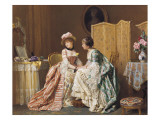 Sharing Confidences Giclee-trykk av Charles Baugniet