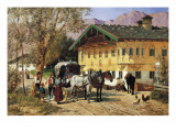 A Village Gathering in Bavaria Giclee Print by Lorenzo Il Quaglio