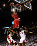 Chicago Bulls v Miami Heat - Game Four, Miami, FL - MAY 24: Derrick Rose, LeBron James and Udonis H Photographic Print by Mike Ehrmann