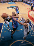 Oklahoma City Thunder v Dallas Mavericks - Game Two, Dallas, TX - MAY 19: Russell Westbrook and Dir Photographic Print by Glenn James