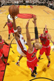 Chicago Bulls v Miami Heat - Game Three, Miami, FL - MAY 22: Chris Bosh, Taj Gibson Photographic Print by Victor Baldizon