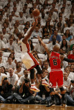 Chicago Bulls v Miami Heat - Game Three, Miami, FL - MAY 22: Dwyane Wade, Keith Bogans Fotografisk trykk av Issac Baldizon