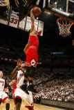 Chicago Bulls v Miami Heat - Game Four, Miami, FL - MAY 24: Derrick Rose, LeBron James Photographic Print by Issac Baldizon