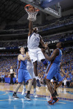 Oklahoma City Thunder v Dallas Mavericks - Game Two, Dallas, TX - MAY 19: Brendan Haywood, Serge Ib Photographic Print by Danny Bollinger