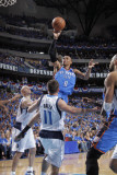 Oklahoma City Thunder v Dallas Mavericks - Game Two, Dallas, TX - MAY 19: Russell Westbrook and Jos Photographic Print by Glenn James