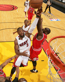 Chicago Bulls v Miami Heat - Game Four, Miami, FL - MAY 24: Dwyane Wade and Luol Deng Photographic Print by Victor Baldizon
