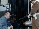 Jean-Paul Belmondo, Bourvil and Robert Dalban: Le Cerveau, 1969 Photographic Print by Marcel Dole