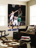 Boston Celtics v Atlanta Hawks: Marquis Daniels and Zaza Pachulia Wall Mural by Scott Cunningham