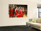 Chicago Bulls v Miami Heat, Miami, FL - March 6: Carlos Boozer, Derrick Rose, Keith Bogans and Taj  Wall Mural by Issac Baldizon