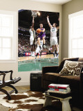 Sacramento Kings v Utah Jazz: Beno Udrih, C.J. Miles and Kyrylo Fesenko Wall Mural by Melissa Majchrzak