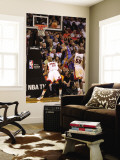 New York Knicks v Miami Heat, Miami, FL - February 27: James Jones and Carmelo Anthony Wall Mural by Mike Ehrmann