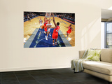 Philadelphia 76ers v New Jersey Nets: Devin Harris, Spencer Hawes and Elton Brand Wall Mural by David Dow