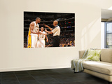 New York Knicks v Los Angeles Lakers, Los Angeles, CA - January 9: Andrew Bynum and Leon Wood Wall Mural by Andrew Bernstein