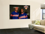 New York Knicks Introduce Carmelo Anthony, New York, NY - February 23: Carmelo Anthony and Chauncy  Wall Mural by Chris Trotman