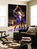 New York Knicks v Los Angeles Lakers, Los Angeles, CA - January 9: Andrew Bynum, Wilson Chandler, A Wall Mural by Andrew Bernstein