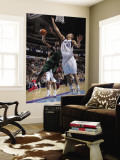 Milwaukee Bucks v Dallas Mavericks: Luc Mbah a Moute and Dirk Nowitzki Wall Mural by Glenn James