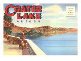 Postcard Folder, Greetings from Crater Lake, Oregon Poster