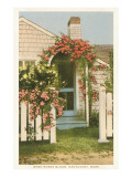 Saltbox House with Flowers, Nantucket, Massachusetts Photo