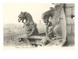 Gargoyles at Notre Dame, Paris Poster