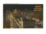 Night View of Portland, Oregon reproduction procédé giclée