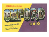 Greetings from Oxford, Ohio Giclee Print