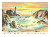 Paint by Numbers, Lighthouse Scene Giclee Print