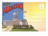 Postcard Folder, Greetings from Madison, Wisconsin Giclee Print