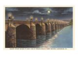 Moon over Market Street Bridge, Harrisburg, Pennsylvania Posters