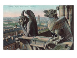 Gargoyles at Notre Dame, Paris Poster