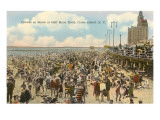 Crowded Beach, Half Moon Hotel, Coney Island, New York City Posters