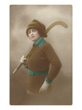 Woman with Field Hockey Stick Lámina giclée