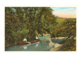 Canoing on Creek Print