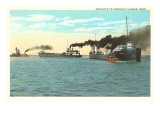 Ships Entering Conneaut Harbor, Ohio Photo